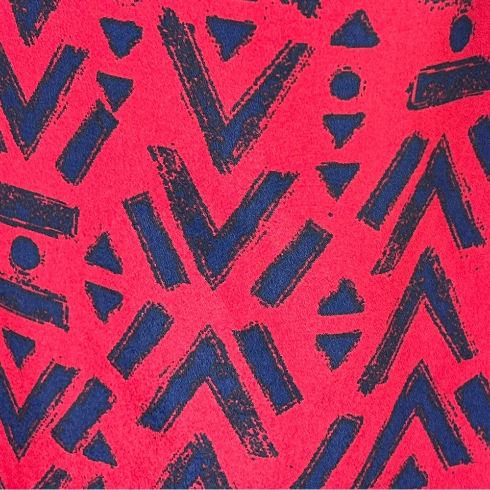 Faded Glory XXL(20) Red & Navy Blue Print Tank Top